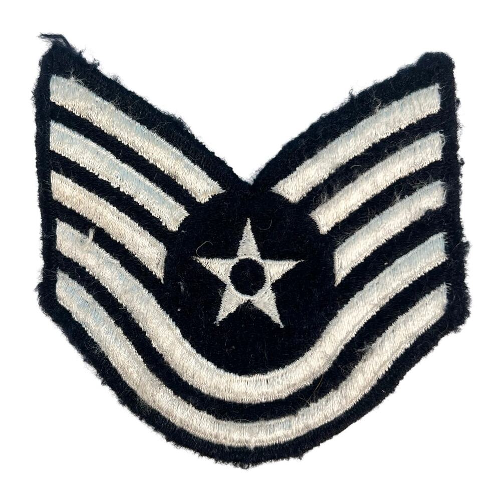 US Air Force Embroidered Technical Sergeant Chevron Patch Blue and White